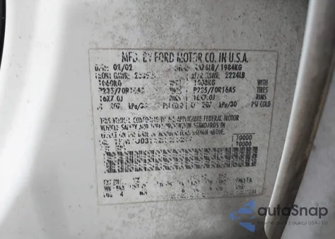 2002 Ford Escape Xlt/Xlt Choice 2 from USA, damaged, VIN 1FMYU031X2KC58217